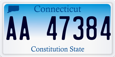 CT license plate AA47384