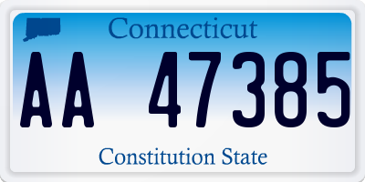 CT license plate AA47385