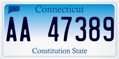 CT license plate AA47389