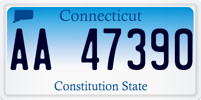 CT license plate AA47390