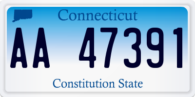 CT license plate AA47391