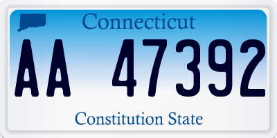 CT license plate AA47392