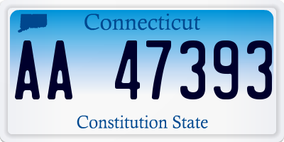 CT license plate AA47393