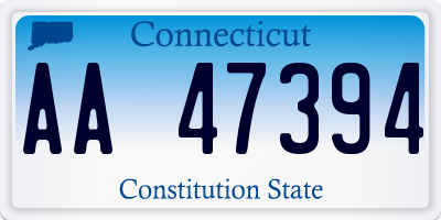 CT license plate AA47394