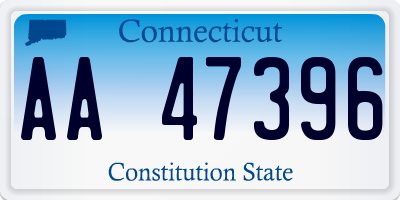 CT license plate AA47396