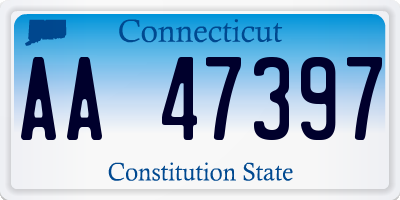 CT license plate AA47397