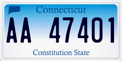 CT license plate AA47401