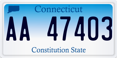 CT license plate AA47403