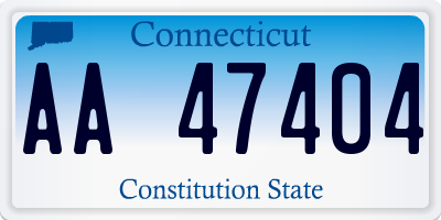 CT license plate AA47404
