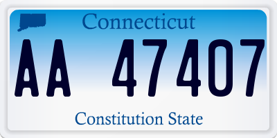 CT license plate AA47407