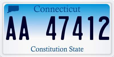 CT license plate AA47412