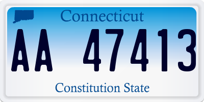 CT license plate AA47413