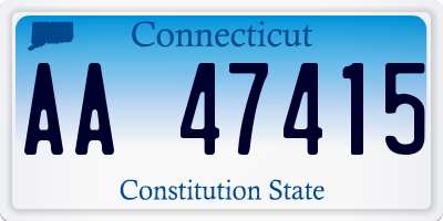 CT license plate AA47415