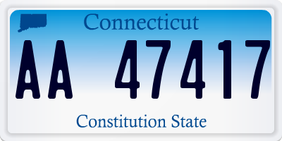 CT license plate AA47417