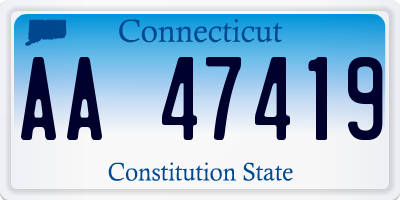 CT license plate AA47419