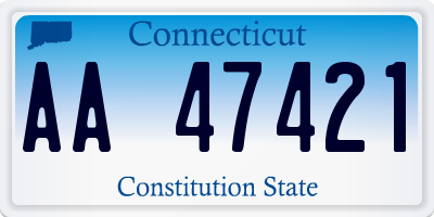 CT license plate AA47421