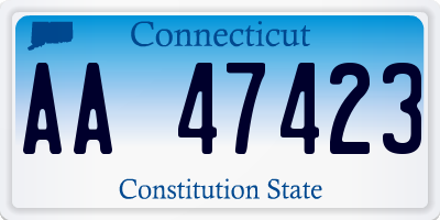 CT license plate AA47423