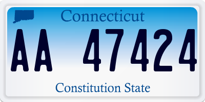 CT license plate AA47424