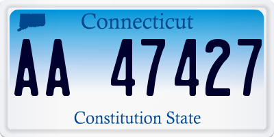 CT license plate AA47427