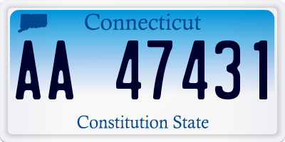 CT license plate AA47431