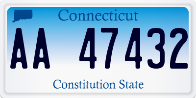 CT license plate AA47432
