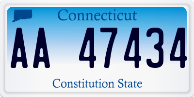 CT license plate AA47434