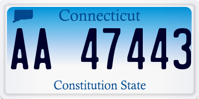 CT license plate AA47443