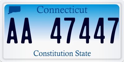 CT license plate AA47447