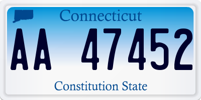 CT license plate AA47452