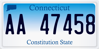CT license plate AA47458