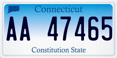 CT license plate AA47465