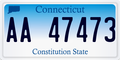 CT license plate AA47473