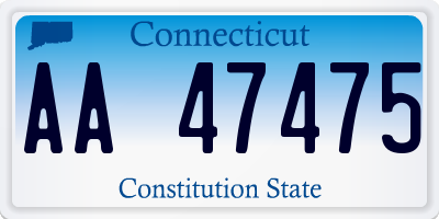 CT license plate AA47475