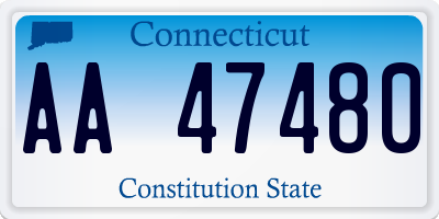 CT license plate AA47480