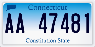 CT license plate AA47481