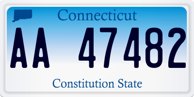 CT license plate AA47482