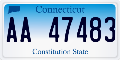 CT license plate AA47483