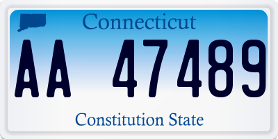 CT license plate AA47489