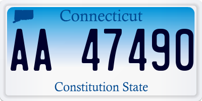 CT license plate AA47490