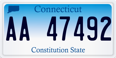 CT license plate AA47492