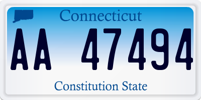 CT license plate AA47494
