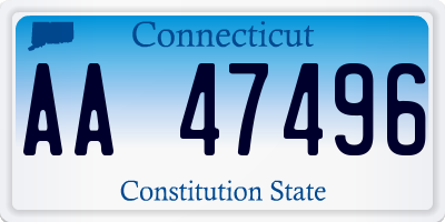 CT license plate AA47496