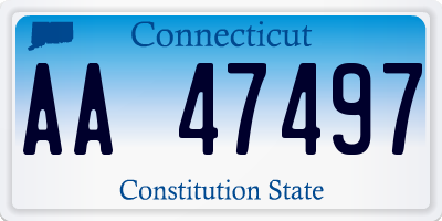CT license plate AA47497