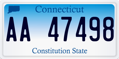 CT license plate AA47498