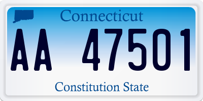 CT license plate AA47501