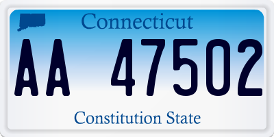 CT license plate AA47502