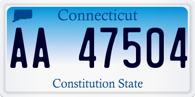 CT license plate AA47504