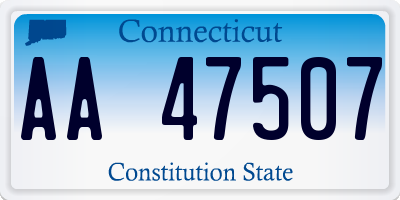 CT license plate AA47507