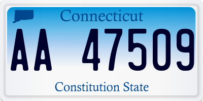 CT license plate AA47509