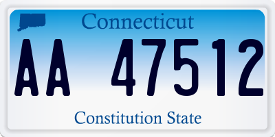 CT license plate AA47512